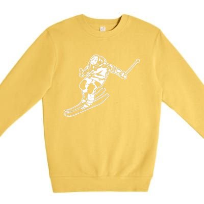 Alpine Skiing Winter Sports Downhill Skier Premium Crewneck Sweatshirt