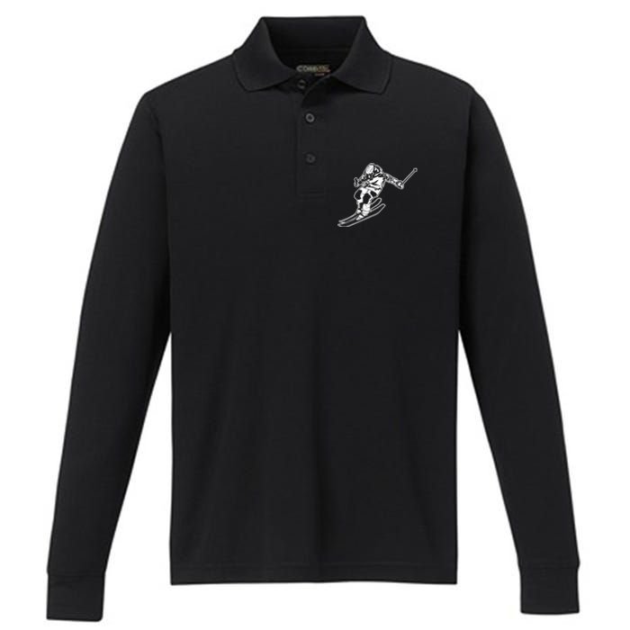 Alpine Skiing Winter Sports Downhill Skier Performance Long Sleeve Polo