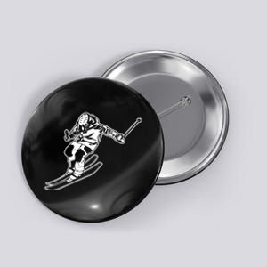 Alpine Skiing Winter Sports Downhill Skier Button