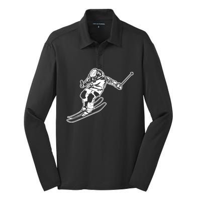 Alpine Skiing Winter Sports Downhill Skier Silk Touch Performance Long Sleeve Polo