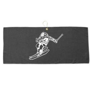 Alpine Skiing Winter Sports Downhill Skier Large Microfiber Waffle Golf Towel