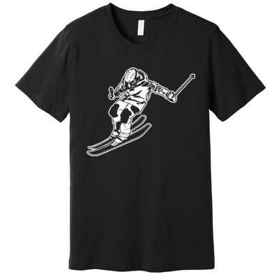 Alpine Skiing Winter Sports Downhill Skier Premium T-Shirt