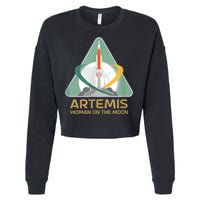 Artemis Space Woman On The Moon Cropped Pullover Crew