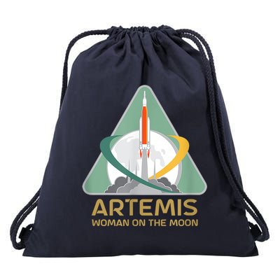 Artemis Space Woman On The Moon Drawstring Bag