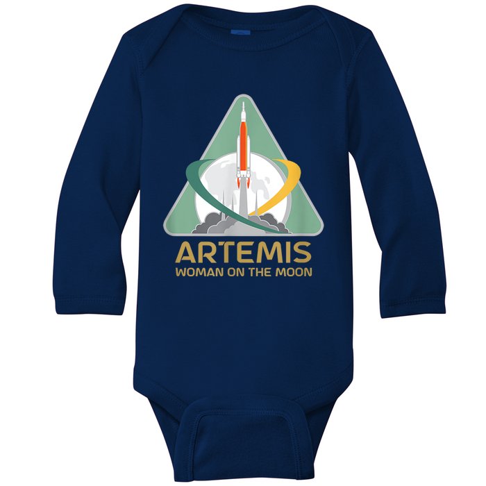 Artemis Space Woman On The Moon Baby Long Sleeve Bodysuit