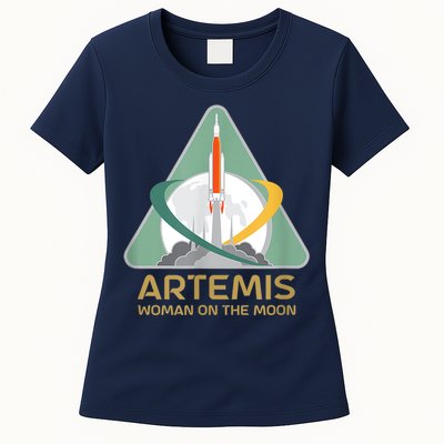 Artemis Space Woman On The Moon Womens T-Shirt