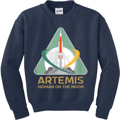 Artemis Space Woman On The Moon Kids Sweatshirt