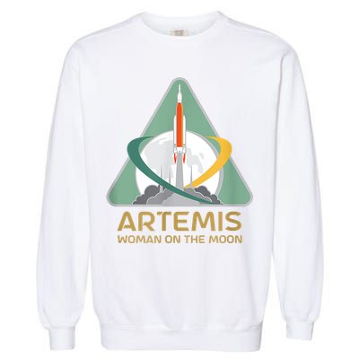 Artemis Space Woman On The Moon Garment-Dyed Sweatshirt
