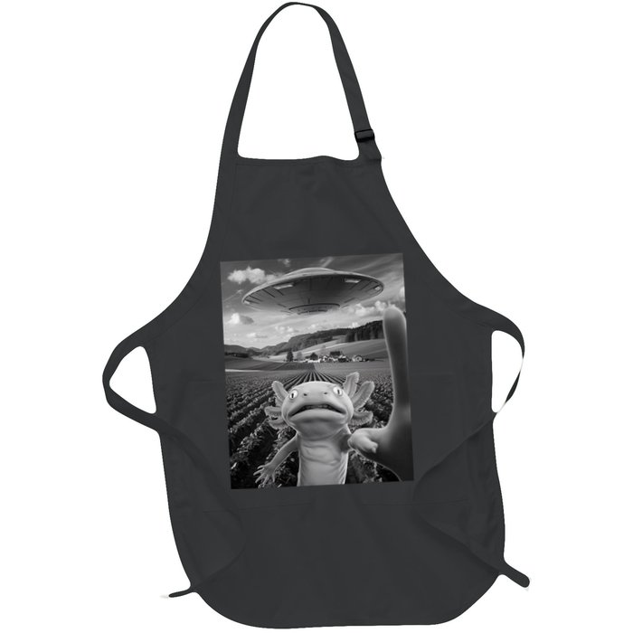 Axolotl Selfie With Alien UFO Funny Axolotl Gifts For Women Apron
