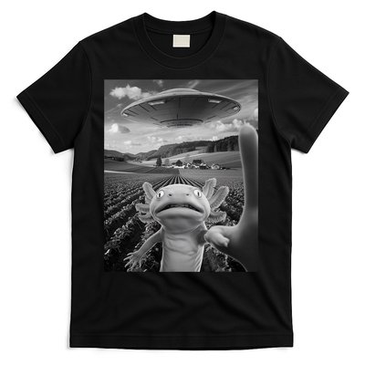 Axolotl Selfie With Alien UFO Funny Axolotl Gifts For Women T-Shirt