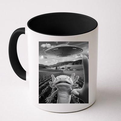Axolotl Selfie With Alien UFO Funny Axolotl Gifts For Women Mug