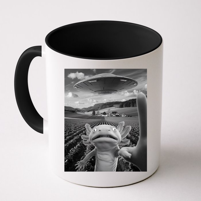 Axolotl Selfie With Alien UFO Funny Axolotl Gifts For Women Mug