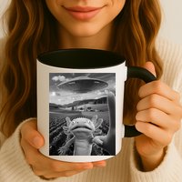 Axolotl Selfie With Alien UFO Funny Axolotl Gifts For Women Mug