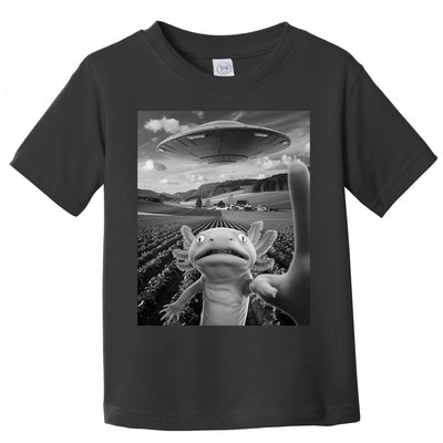 Axolotl Selfie With Alien UFO Funny Axolotl Gifts For Women Toddler T-Shirt