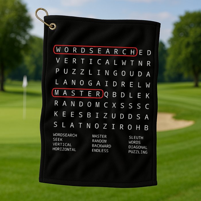 Alien Sheephead Word Search Puzzle Wordsearch Golf Towel