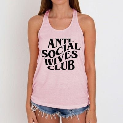 Anti Social Wives Club Mother's Day Funny Wife Women's Knotted Racerback Tank