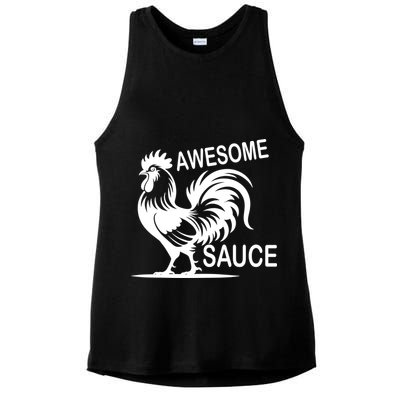 Awesome Sauce With Picture Of Rooster Ladies PosiCharge Tri-Blend Wicking Tank