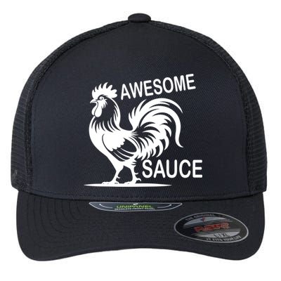 Awesome Sauce With Picture Of Rooster Flexfit Unipanel Trucker Cap