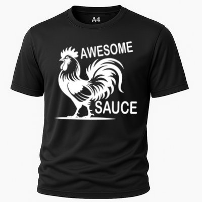 Awesome Sauce With Picture Of Rooster Performance Shirt