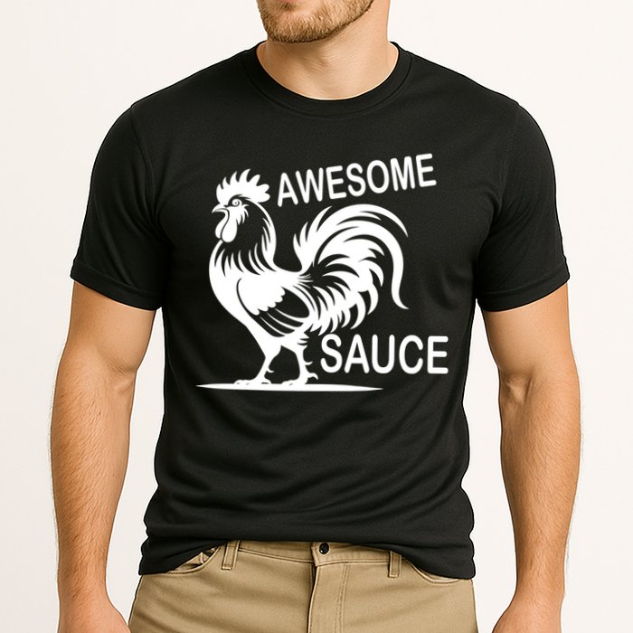 Awesome Sauce With Picture Of Rooster Performance Shirt
