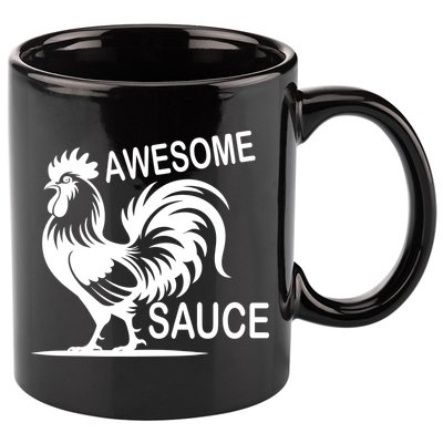 Awesome Sauce With Picture Of Rooster 11oz C Handle Ceramic Mug