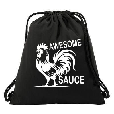 Awesome Sauce With Picture Of Rooster Drawstring Bag