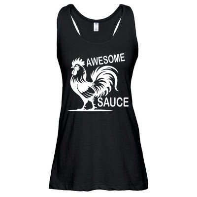 Awesome Sauce With Picture Of Rooster Ladies Essential Flowy Tank