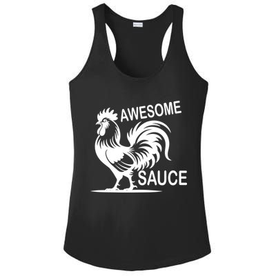 Awesome Sauce With Picture Of Rooster Ladies PosiCharge Competitor Racerback Tank