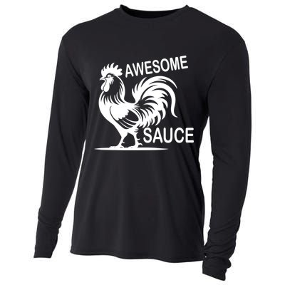 Awesome Sauce With Picture Of Rooster Cooling Performance Long Sleeve Crew