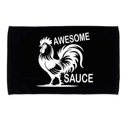Awesome Sauce With Picture Of Rooster Microfiber Hand Towel