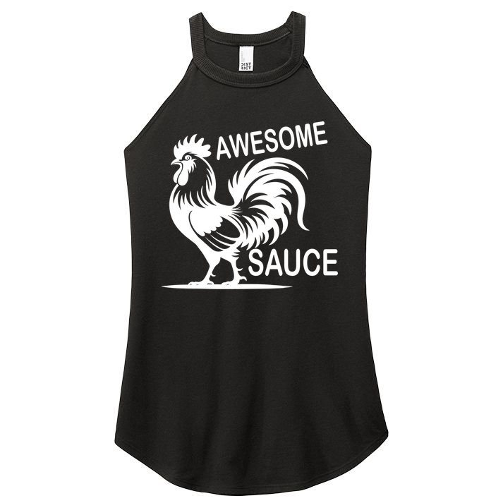 Awesome Sauce With Picture Of Rooster Women's Perfect Tri Rocker Tank