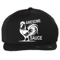 Awesome Sauce With Picture Of Rooster Wool Snapback Cap