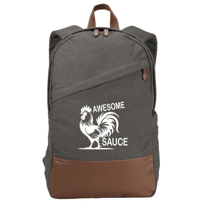 Awesome Sauce With Picture Of Rooster Cotton Canvas Backpack