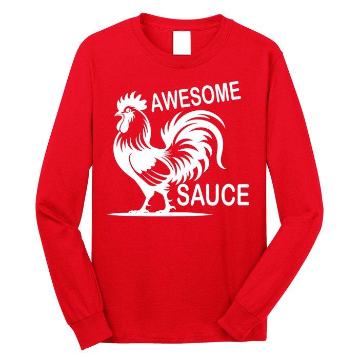Awesome Sauce With Picture Of Rooster Long Sleeve Shirt