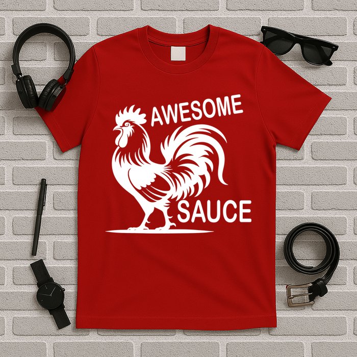 Awesome Sauce With Picture Of Rooster T-Shirt
