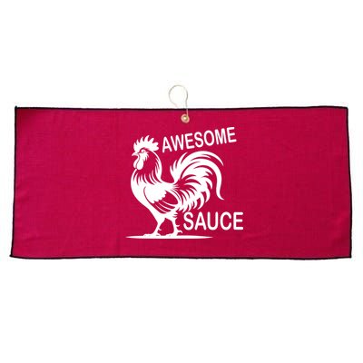 Awesome Sauce With Picture Of Rooster Large Microfiber Waffle Golf Towel