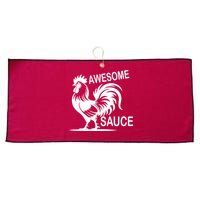 Awesome Sauce With Picture Of Rooster Large Microfiber Waffle Golf Towel