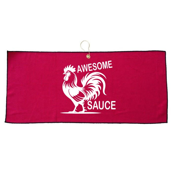 Awesome Sauce With Picture Of Rooster Large Microfiber Waffle Golf Towel