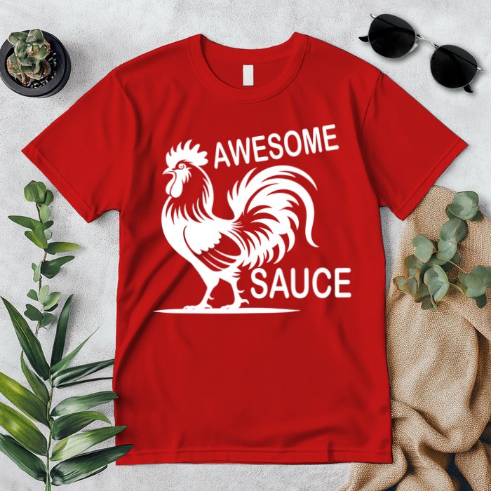 Awesome Sauce With Picture Of Rooster Premium T-Shirt