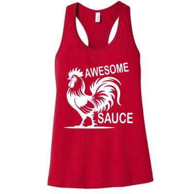 Awesome Sauce With Picture Of Rooster Womens Tank Top