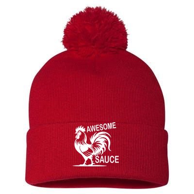 Awesome Sauce With Picture Of Rooster Pom Pom 12in Knit Beanie
