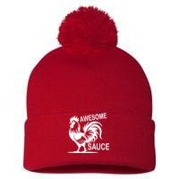 Awesome Sauce With Picture Of Rooster Pom Pom 12in Knit Beanie