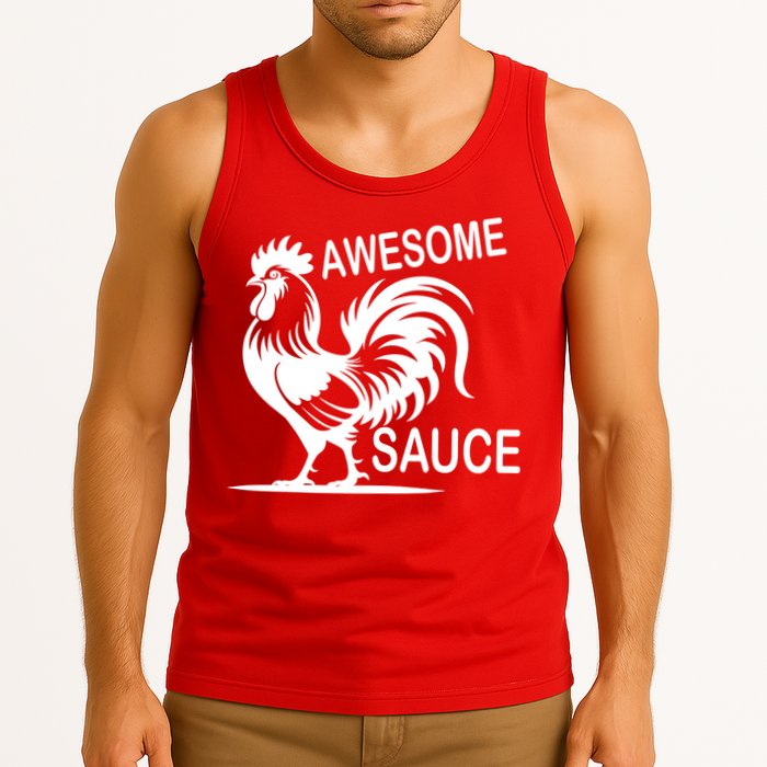 Awesome Sauce With Picture Of Rooster Tank Top