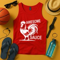 Awesome Sauce With Picture Of Rooster Tank Top