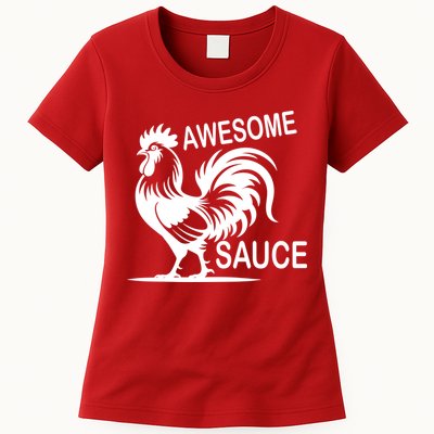Awesome Sauce With Picture Of Rooster Womens T-Shirt