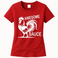 Awesome Sauce With Picture Of Rooster Womens T-Shirt