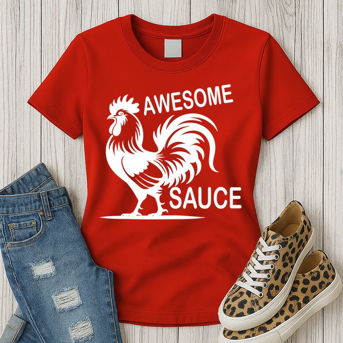 Awesome Sauce With Picture Of Rooster Womens T-Shirt