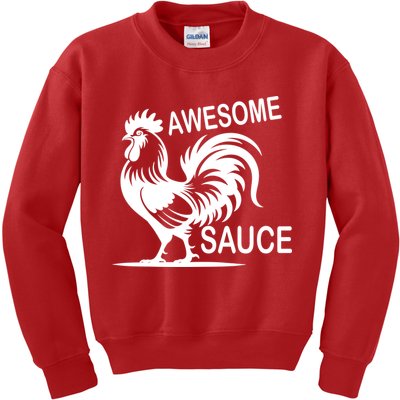 Awesome Sauce With Picture Of Rooster Kids Sweatshirt
