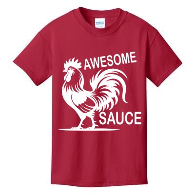 Awesome Sauce With Picture Of Rooster Kids T-Shirt