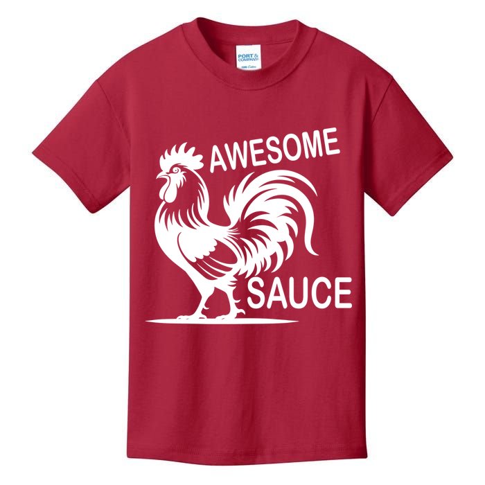 Awesome Sauce With Picture Of Rooster Kids T-Shirt